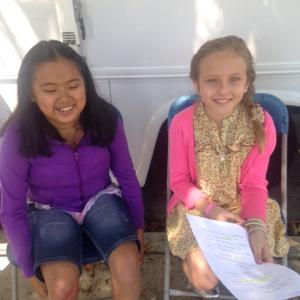 Kaylyn and Julia Rae on the set of Opus of an Angel.