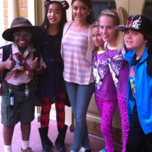 On set of Once Upon A Parade with Sarah Hyland from Modern Family