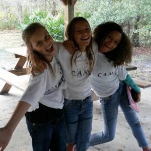 Girls hanging out on the set of One Night of Fear. L-R Taylor Marie, Angela and Sierra Cheyenne