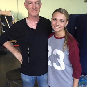 Rylie and Director Mark Rosman from the set of Time Toys