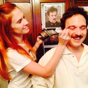 Turning actor Paul McClain into Edgar Allen Poe for made for tv movie Poes Mystery Theatre Hair by Katie Ballard