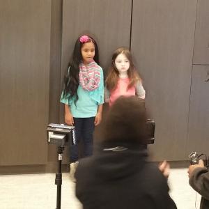 On Set for Inspire Girls Academy Commercial