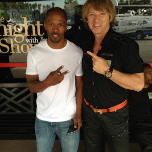 Jaime Foxx and Michael Blakey at the taping of The Tonight Show with Jay Leno June 11 2013