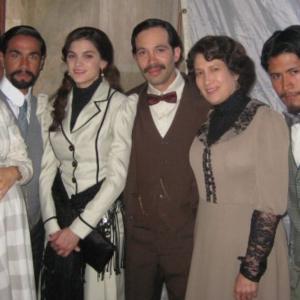 Olga Segura, Luis Rosales, Irene Azuela, Mauricio Isaac, Olivia Bucio, Harold Torres filming El Encanto Del Aguila.