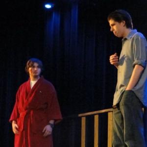 Aidan Rothright as The Man with Austin McDanielleft in Susquehanna Township Drama Clubs production of Eris2011