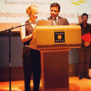 CoPresenter at Los Angeles International Film Festival Awards with Founder Jaswant Shrestha Hollywood CA