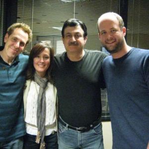 Cali with Marc Zicree, George Noory & Bryce Hill at Coast to Coast Radio Station in LA. Recording audio commentaries for THE TWILIGHT ZONE BluRay & DVD series.