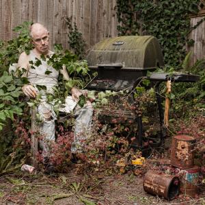 Kinda Stuck portraits of East Vancouver artists David Bloom in his back yard