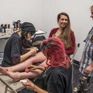 Getting my legs all prettied up! Behind the scenes of the short film Immunity written by Shari Umansky and directed by Alyn Darnay Makeup by Giorgia Bono