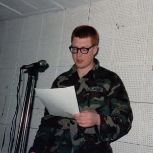Me broadcasting propaganda from secret location to the troops in 1985