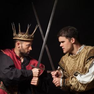 Promotional photo of Andrew Platner and Alex Miller as Gloucester and Richmond in Richard III
