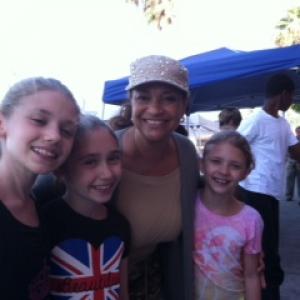 Ashlen with her sisters and Debbie Allen during rehearsals for Brothers of the Knight