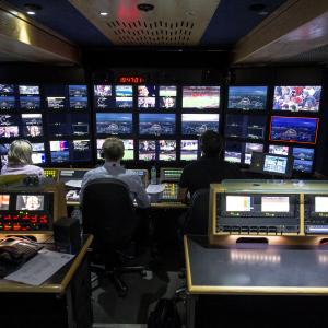 England International Arena OB truck gallery working at Wembley