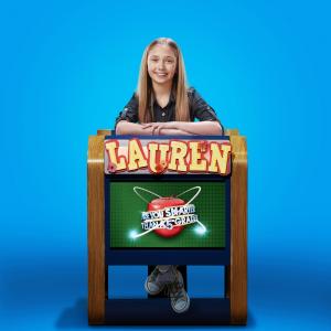 Lauren at her desk on Are You Smarter Than a 5th Grader?