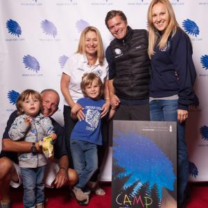 Executive Producers Joel and Lauren Rutkowski with their sons Oakley and Mac, along with Dave and Shelley Tager at the premier of Camp at the Tarrytown Music Hall in New York.