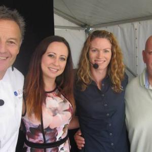 Lynda McMeikan with Celebrity Chef Bart Beek Australian Gold Medal Olympian Emma George and fellow Presenter Keith Williams