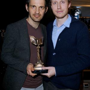 László Nemes and Géza Röhrig at event of 31st Film Independent Spirit Awards (2016)