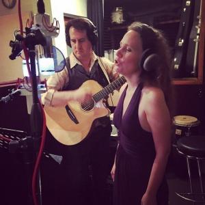 Christina Linhardt and Shea Welsh recording for Come Again at Soundwell Studios Beverly Hills