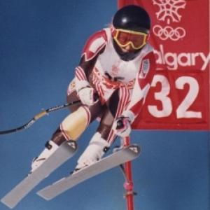 Wendy Lumby competing in the 1988 Olympics