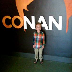 On set for Conan
