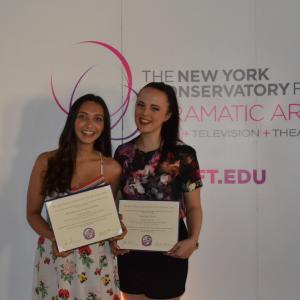 Amanda Dahl and Harriet Kauffman at the New York Conservatory of the Dramatic Arts graduation in May 2015