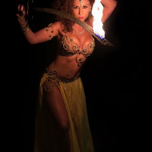 Bellydancing with the fire sword