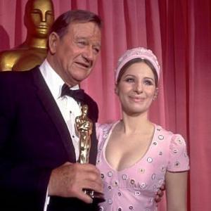 Academy Awards 42nd Annual John Wayne with Barbra Streisand Copyright 1978 Bud Gray