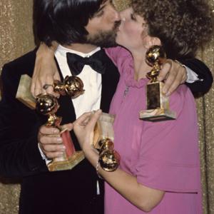 Barbra Streisand and Jon Peters at The 34th Annual Golden Globe Awards