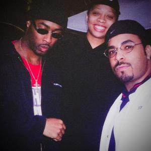 Montel Jordan Shaunta  Dutch during the recording session for Lets Ride featuring Shaunta performed by Montel Jordan for the Dr Dolittle Soundtrack Larabee North Studios North Hollywood CA 1999