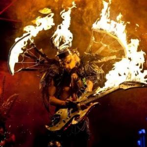 Perish in Concert Live Onstage w Fire Costume Las Vegas Hard Rock