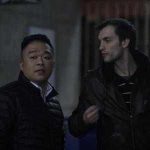 Aeson Lei and Maxim Bessmertny On the set of Tricycle Thief.