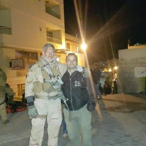 CK as military traineradvisor and actor on Sandcastle with Stunt Coordinator Jude Poyer