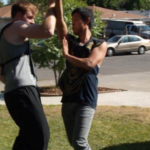 This picture was taken by Shana Mcarl showing me Train with another actor by the name of Arthur Lam We were getting ready to do a fight scene that never got worked in It was still fun practicing with Arthur though