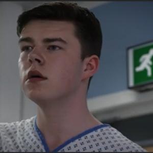 Max J Green as Stephen Holting in a scene with Angela Wynter as Ina Effanga in Holby City. Episode Title Return to Innocence S17 Ep 42 All time Episode number 777