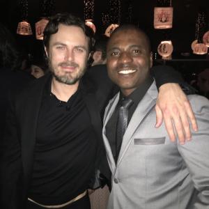 Tony Grant and Casey Affleck on at the Red Carpet premiere for Triple 9