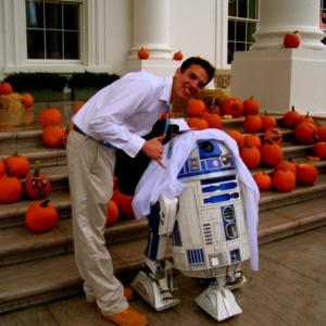 Mark Wolf, R2D2 outside The White House