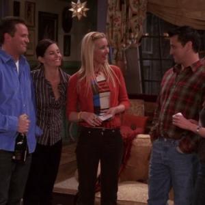 Still of Jennifer Aniston, Courteney Cox, Lisa Kudrow, Matt LeBlanc and Matthew Perry in Draugai (1994)