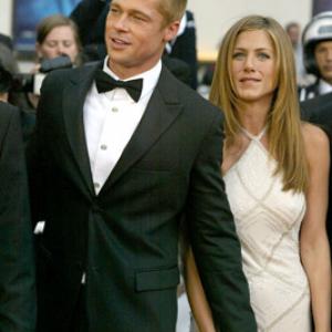 Brad Pitt and Jennifer Aniston at event of Troy 2004