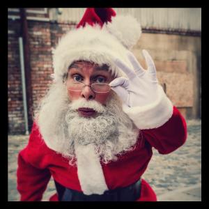 Warwick Davies as Santa Claus in Mary Christmas for Text Santa 2014