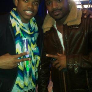 Ray J and Nathan Davis Jr on set of the Norwood Talent Showcase