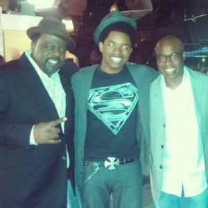Nathan Davis Jr, Cedric The Entertainer, and Phill Lewis on set of 