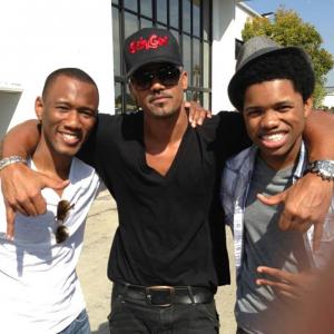 Still photo of Giovanni Shamar Moore and Nathan Davis at the table read for Criminal Minds