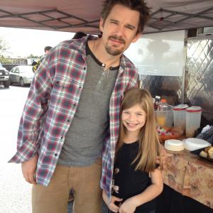 Victoria Leigh on Sinister set with Ethan Hawke