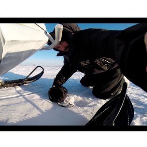 Benji Lanpher setting cameras at 80 degrees in Norvik Alaska for Life Below Zero