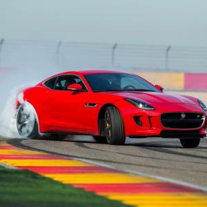 Drifting the Jaguar FType Coupe V8 R for the front cover of AutoCar Magazine