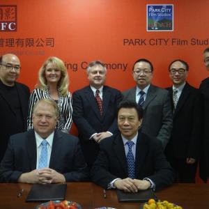 Beijing Signing ceremony for memorandum of understanding arranged by Adventure Entertainment Cos LLC defining framework for cooperation by and between National Film Capital China Co Ltd and Park City Film Studios