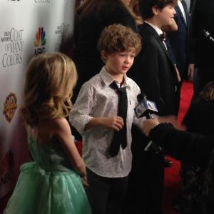 Coat of many colors red carpet Blane as Bobby Parton