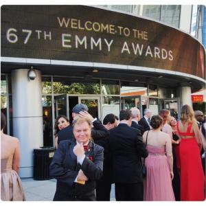 Pierre Patrick at 67th EMMY AWARDS entrance.
