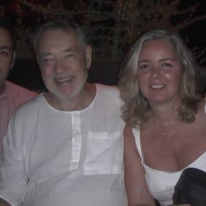 Constantinos Patsalides, Richard Johnson and Lynne Johnson, after a difficult filming day.