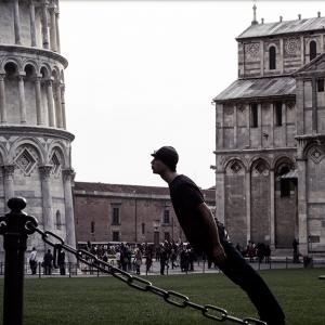 Defying gravity at the Leaning Tower of Pisa.